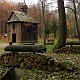 Las Łagiewnicki: kapliczka św. Rocha. Kapliczki poświęcone były patronom chroniącym przed chorobami. Św. Antoni i Roch chronili od moru i chorób zakaźnych.
