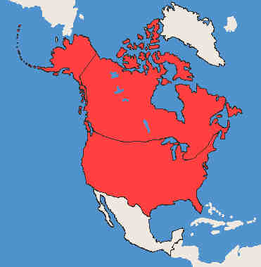 Mapa Ameryki P�nocnej